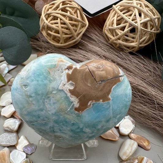 💙Blue Aragonite Heart carving