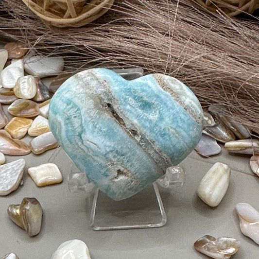 💙Blue Aragonite Heart carving