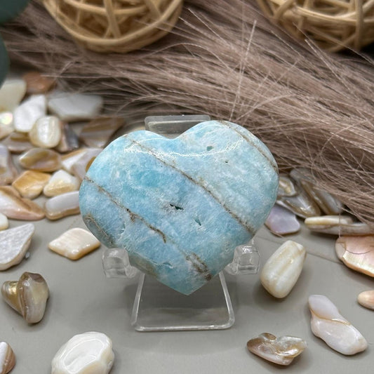 💙 Blue Aragonite Heart carving