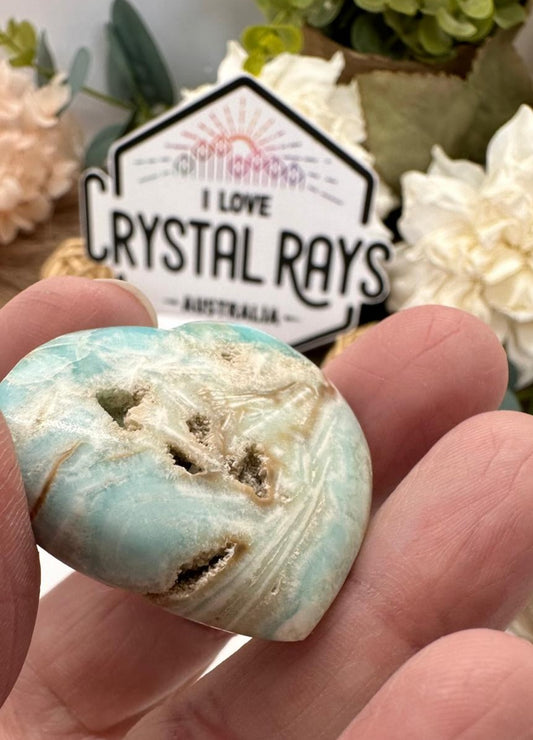 💙 Blue Aragonite Heart carving