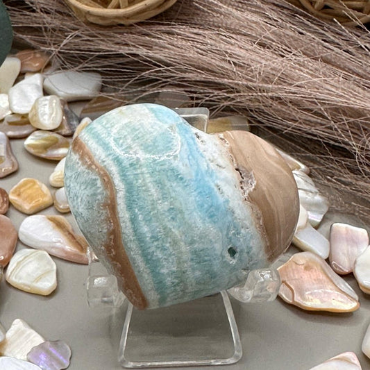 💙 Blue Aragonite Heart carving