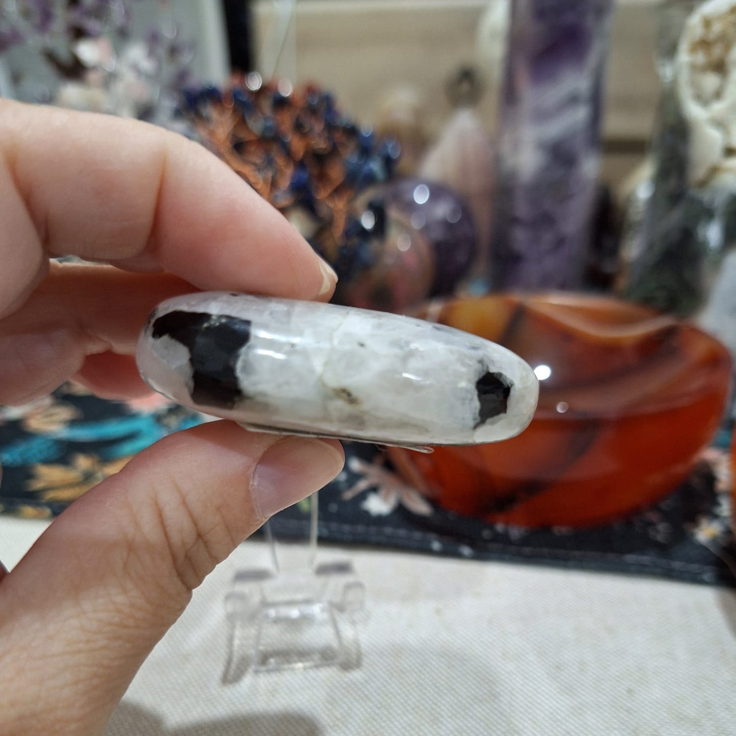 Rainbow Moonstone Palm Stone