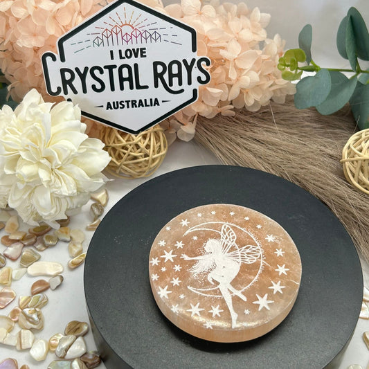 Peach Selenite Charging Plate