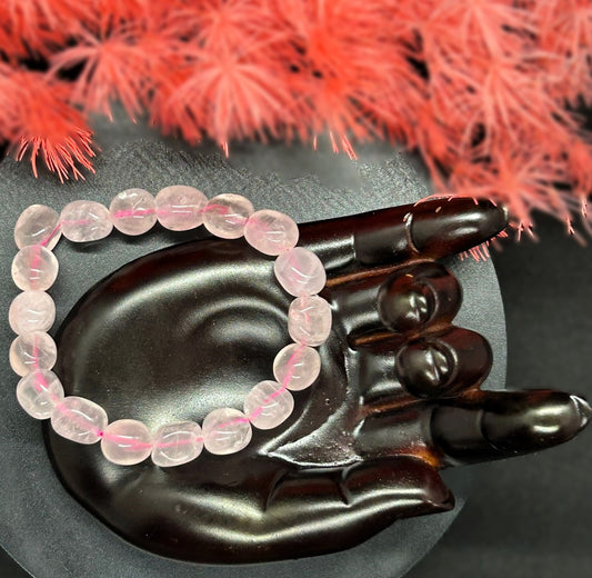 Rose Quartz💗Tumbled Beaded Bracelet
