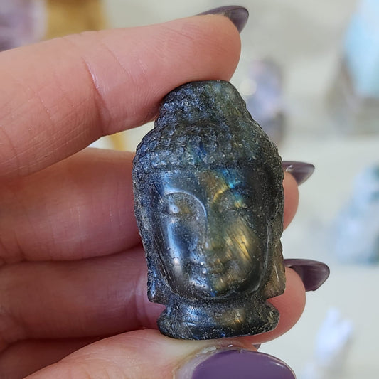 Labradorite🌌Buddha Head Carvings