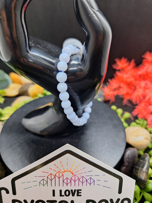 Blue Lace Agate💙🔹Beaded Bracelet 7.5mm