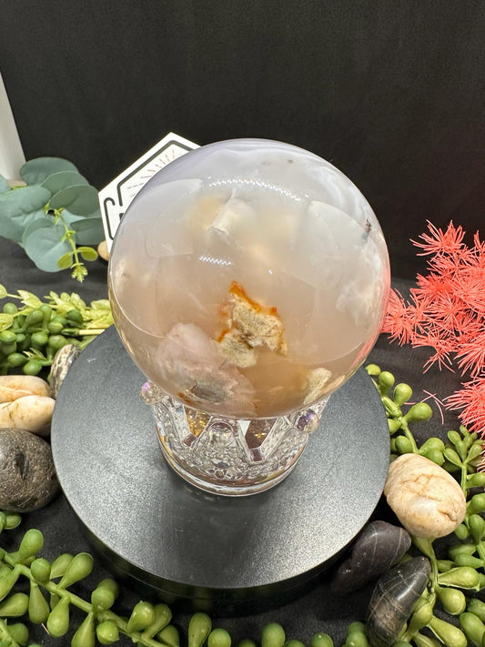 🌸✨ Flower Agate Sphere
