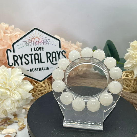 🤍White Onyx Bracelet 15mm Beads