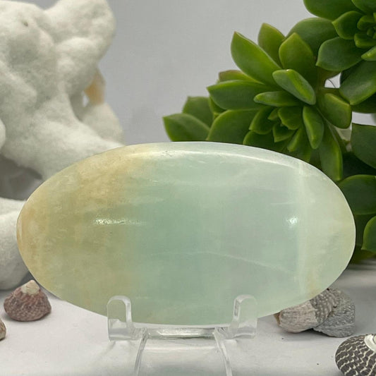 Caribbean Blue Calcite Palm Stone