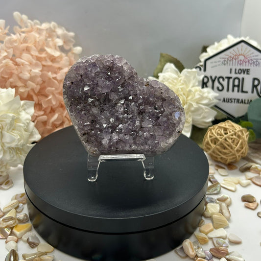 💜 Amethyst Cluster ~ Heart carving
