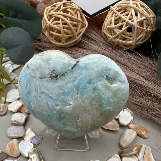 💙Blue Aragonite Heart carving