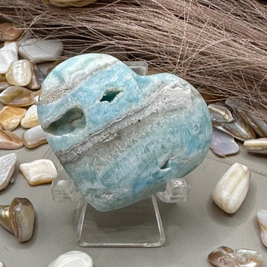 💙Blue Aragonite Heart carving