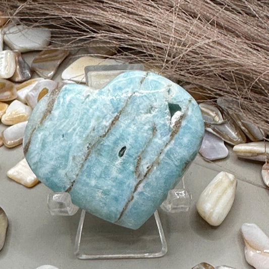 💙 Blue Aragonite Heart carving