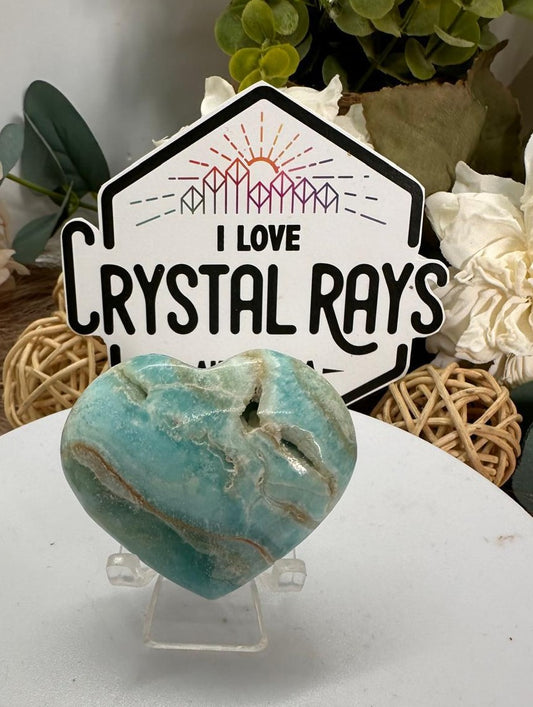 💙 Blue Aragonite Heart carving