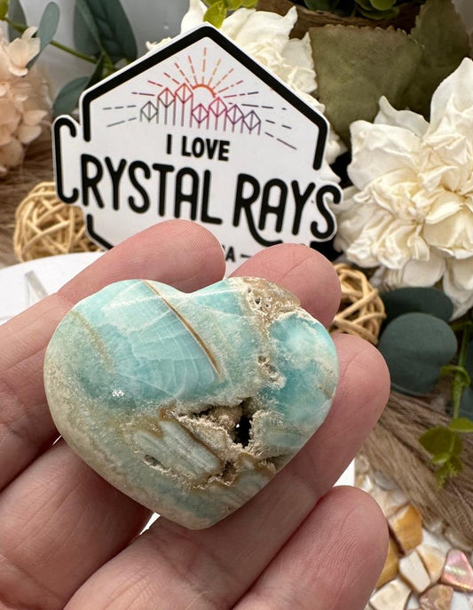 💙 Blue Aragonite Heart carving