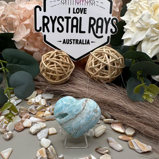 💙 Blue Aragonite Heart carving