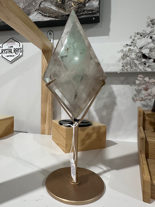 💎Smoky Quartz Diamond Carving + Stand