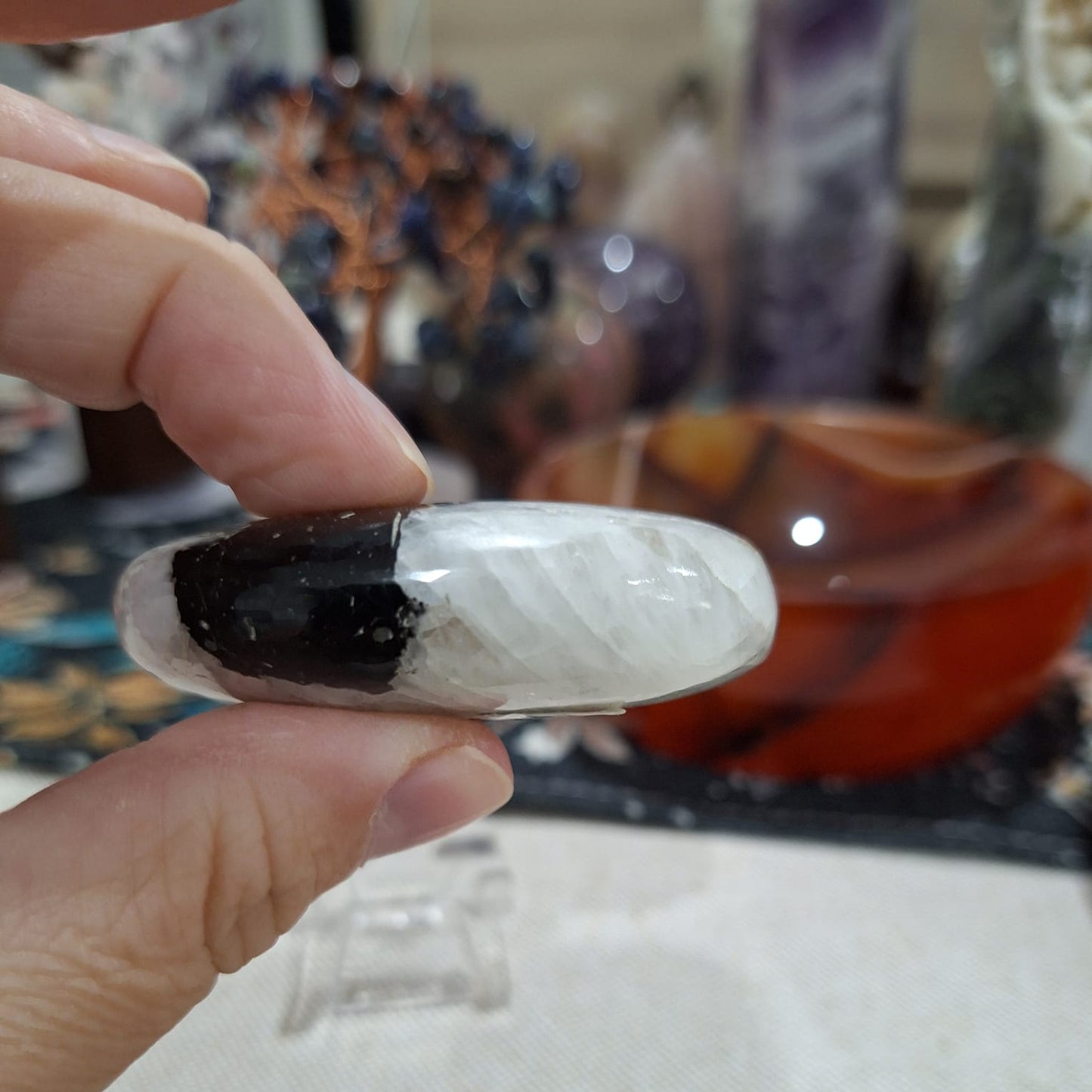 Rainbow Moonstone Palm Stone