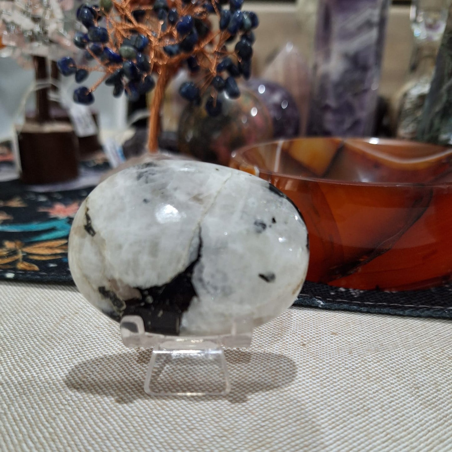 Rainbow Moonstone Palm Stone