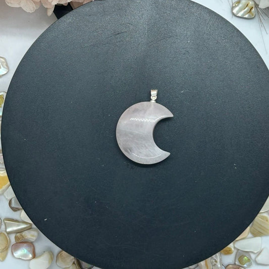 Rose Quartz💗Moon Pendant