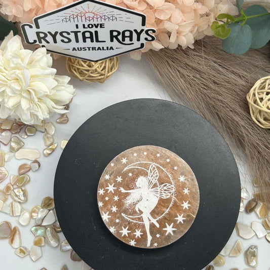 Peach Selenite Charging Plate