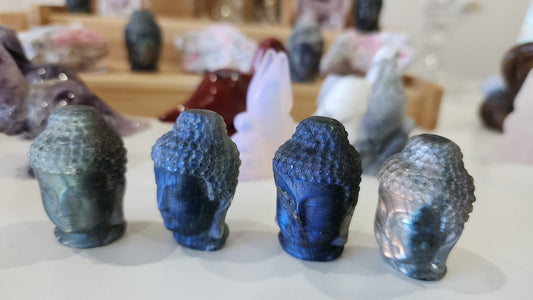 Labradorite🌌Buddha Head Carvings