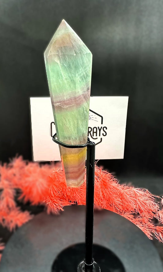 Rainbow Fluorite Wand + Stand