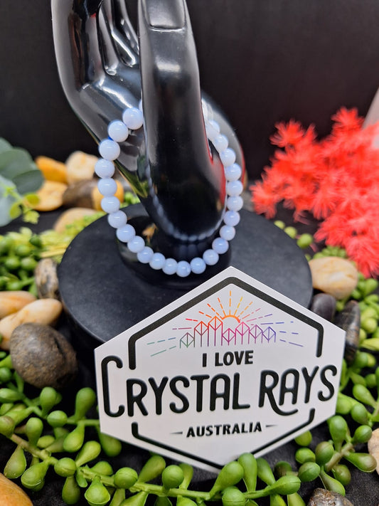 Blue Lace Agate💙🔹Beaded Bracelet 7.5mm