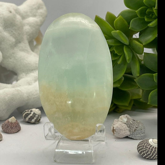 Caribbean Blue Calcite Palm Stone