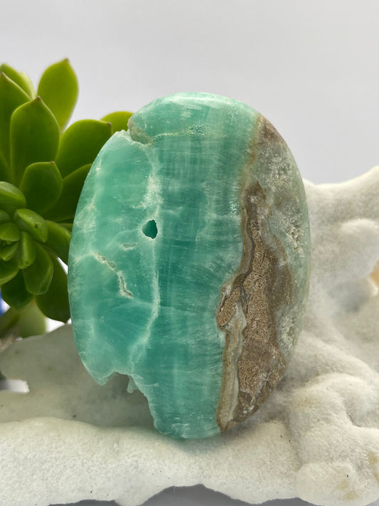 Blue Aragonite A Grade Palm Stone